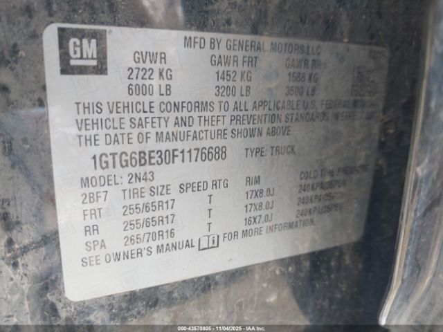 2015 GMC CANYON 1GTG6BE30F1176688 Photo 8