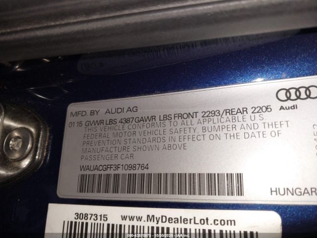 2015 AUDI A3 WAUACGFF3F1098764 Photo 8