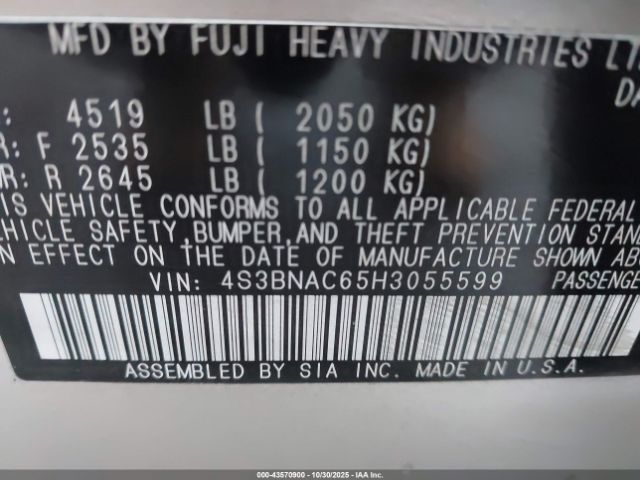 2017 SUBARU LEGACY 4S3BNAC65H3055599 Photo 8