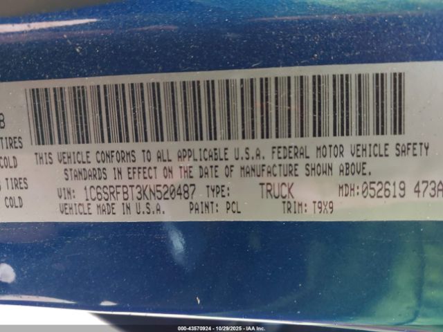 2019 RAM 1500 1C6SRFBT3KN520487 Photo 8