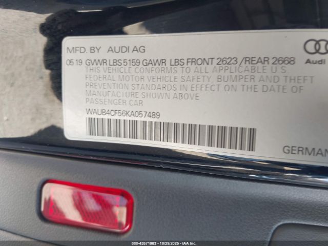 2019 AUDI S5 WAUB4CF56KA057489 Photo 8