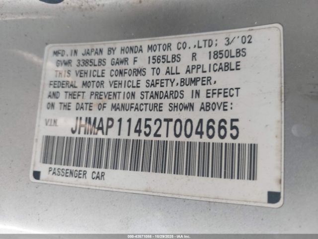 2002 HONDA S2000 JHMAP11452T004665 Photo 8