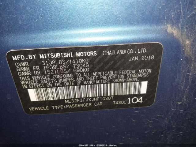 2018 MITSUBISHI MIRAGE G4 ML32F3FJXJHF10387 Photo 8