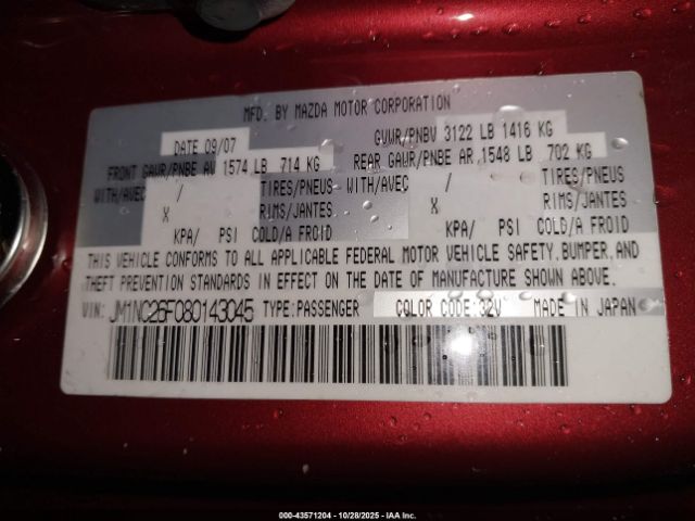 2008 MAZDA MX-5 JM1NC26F080143045 Photo 8