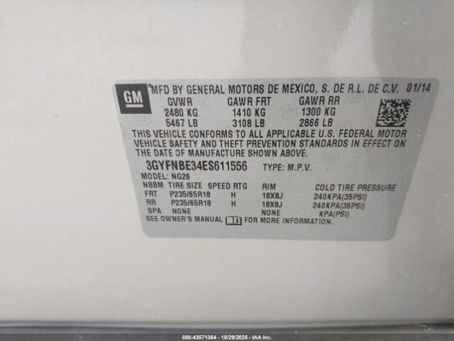 2014 CADILLAC SRX 3GYFNBE34ES611556 Photo 8