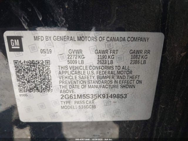 2019 CADILLAC XTS 2G61M5S35K9149853 Photo 8