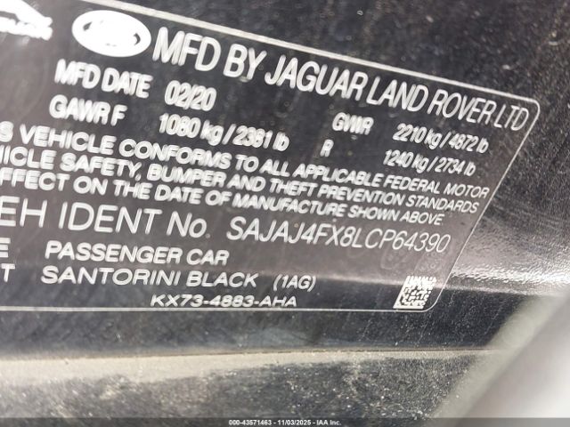 2020 JAGUAR XE SAJAJ4FX8LCP64390 Photo 8