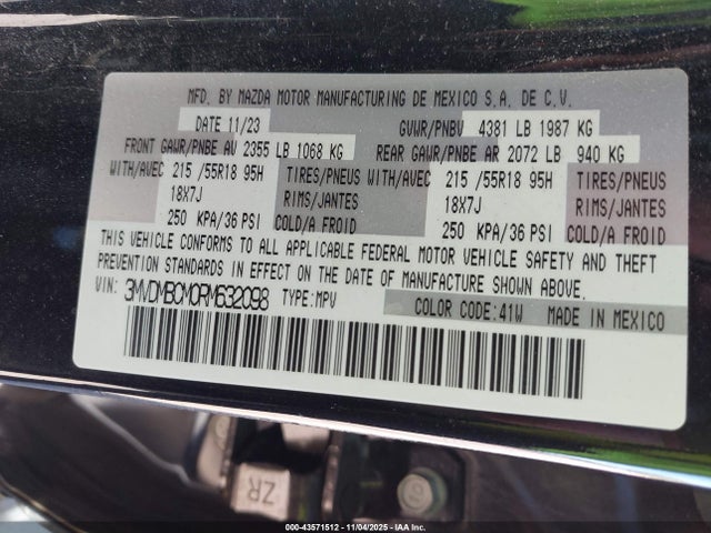 Auction sale of the 2024 Mazda Cx-30 2.5 S Preferred Package, vin: 3MVDMBCM0RM632098, lot number: 43571512