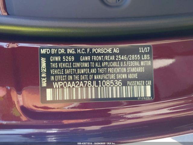 2018 PORSCHE PANAMERA WP0AA2A78JL108536 Photo 8