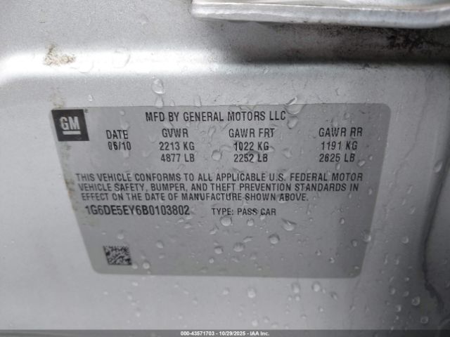 2011 CADILLAC CTS 1G6DE5EY6B0103802 Photo 8