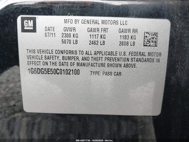 2012 CADILLAC CTS 1G6DG5E50C0102100 Photo 8