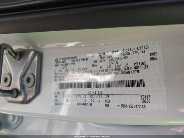 2018 FORD ESCAPE 1FMCU9GD7JUC04010 Photo 8