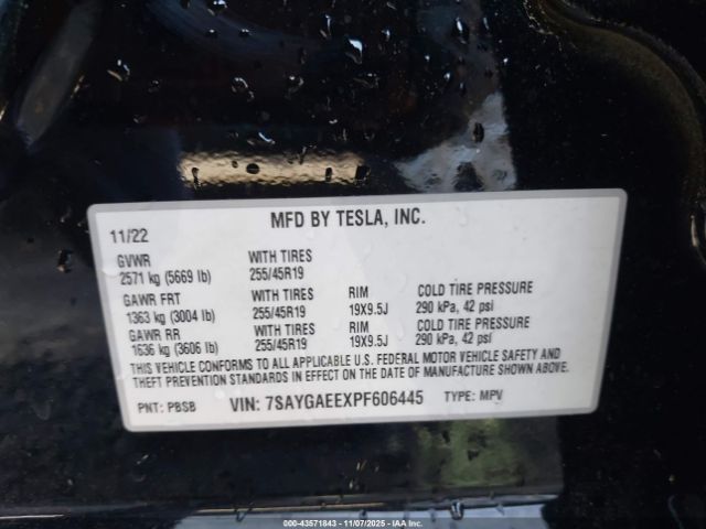 2023 TESLA MODEL Y 7SAYGAEEXPF606445 Photo 8
