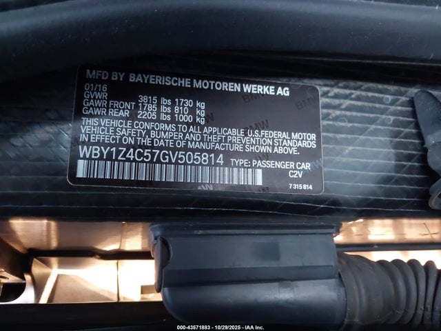 2016 BMW I3 WBY1Z4C57GV505814 Photo 8