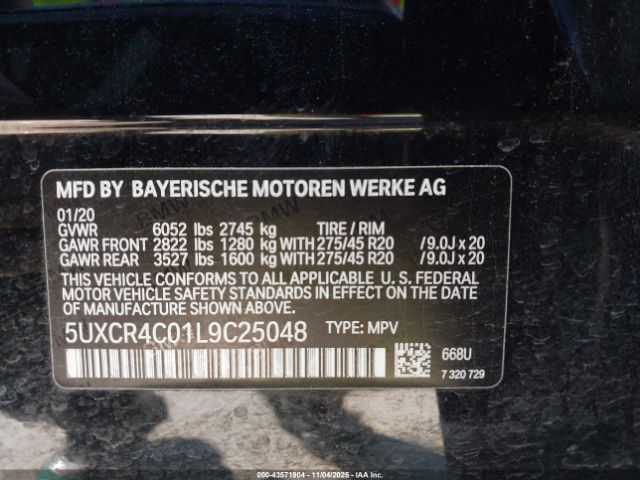 2020 BMW X5 5UXCR4C01L9C25048 Photo 8