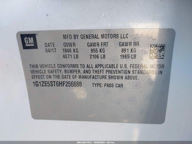 Chevrolet MALIBU 1LT 2017 1G1ZE5ST6HF256688 Image 9