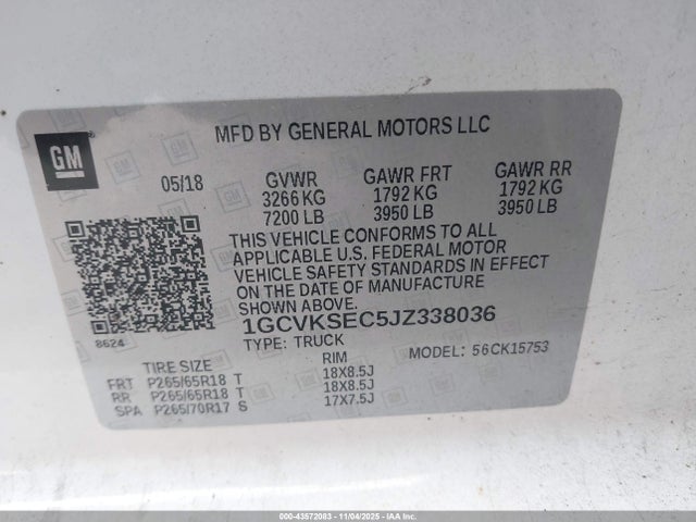 Chevrolet Silverado 1500 1lz 2018 1GCVKSEC5JZ338036 Image 9