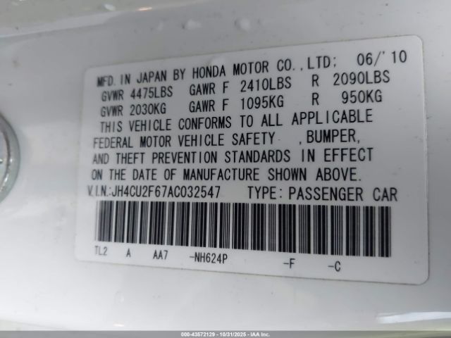 2010 ACURA TSX JH4CU2F67AC032547 Photo 8