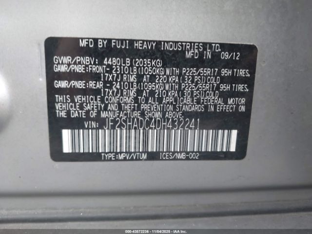 2013 SUBARU FORESTER JF2SHADC4DH432241 Photo 8