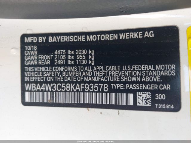 2019 BMW 430I WBA4W3C58KAF93578 Photo 8