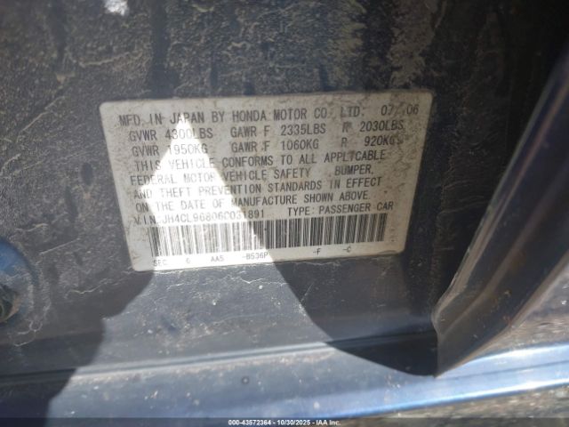 2006 ACURA TSX JH4CL96806C031891 Photo 8