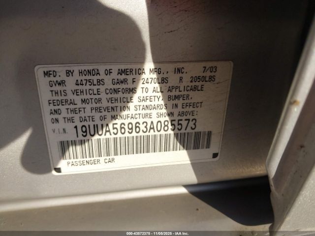 2003 ACURA TL 19UUA56963A085573 Photo 8