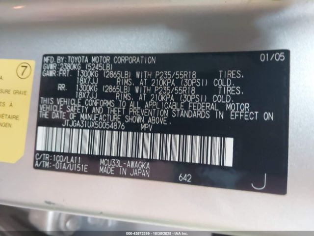 2005 LEXUS RX 330 JTJGA31UX50054876 Photo 8