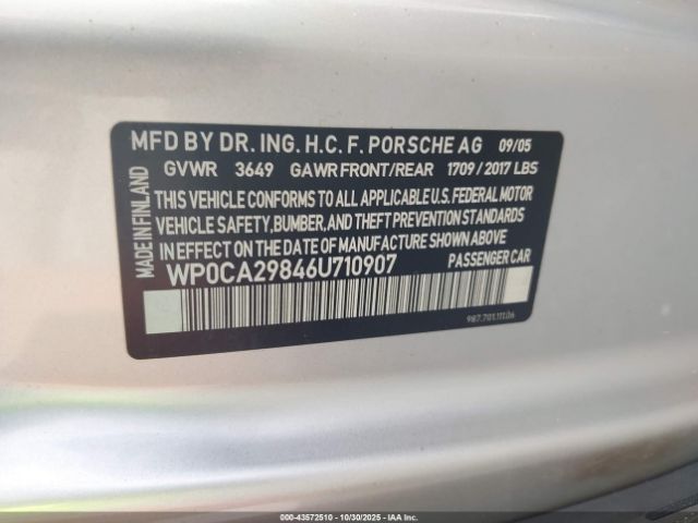 2006 PORSCHE BOXSTER WP0CA29846U710907 Photo 8