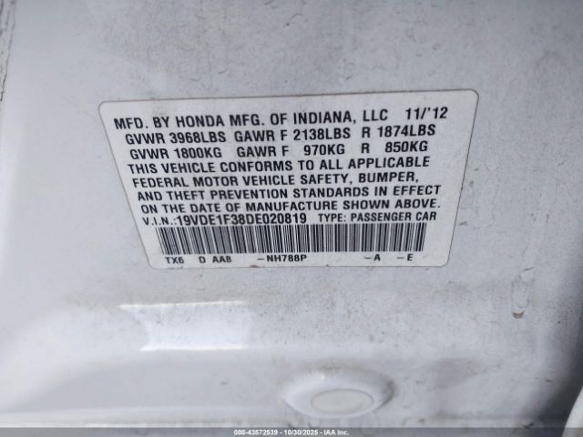 2013 ACURA ILX 19VDE1F38DE020819 Photo 8