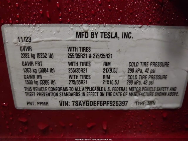 2023 TESLA MODEL Y 7SAYGDEF6PF925397 Photo 8