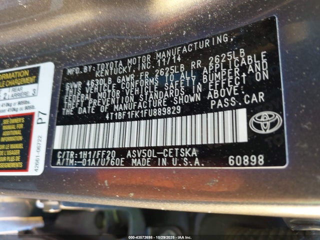 4T1BF1FK1FU889829 Toyota CAMRY SE