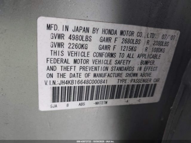 2008 ACURA RL JH4KB16648C000841 Photo 8