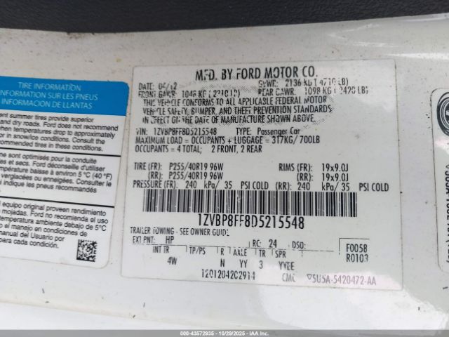 2013 FORD MUSTANG 1ZVBP8FF8D5215548 Photo 8