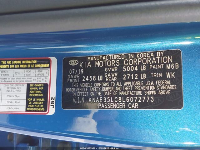 2020 KIA STINGER KNAE35LC8L6072773 Photo 8