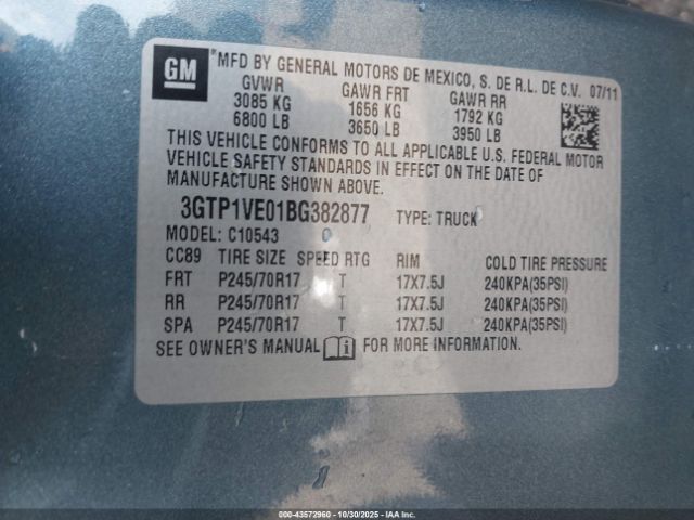 2011 GMC SIERRA 1500 3GTP1VE01BG382877 Photo 8