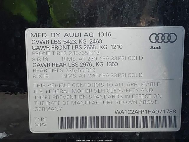 2017 AUDI Q5 WA1C2AFP1HA071788 Photo 8