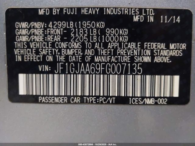 2015 SUBARU IMPREZA JF1GJAA69FG007135 Photo 8