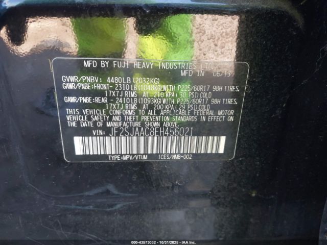 2014 SUBARU FORESTER JF2SJAAC8EH456021 Photo 8