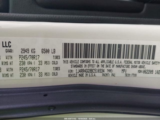 2011 JEEP GRAND CHEROKEE 1J4RR4GG9BC510334 Photo 8