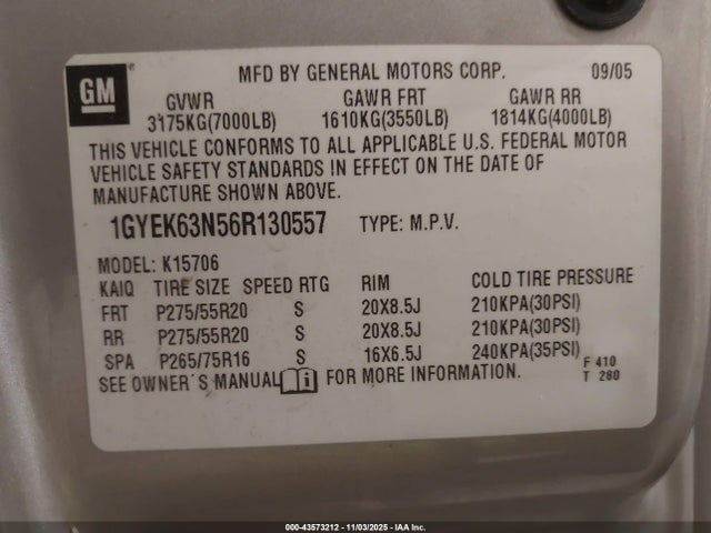 2006 CADILLAC ESCALADE 1GYEK63N56R130557 Photo 8