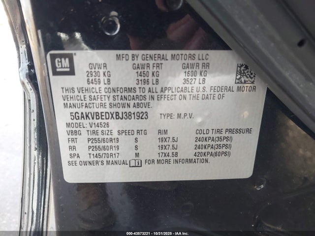 2011 BUICK ENCLAVE 5GAKVBEDXBJ381923 Photo 8