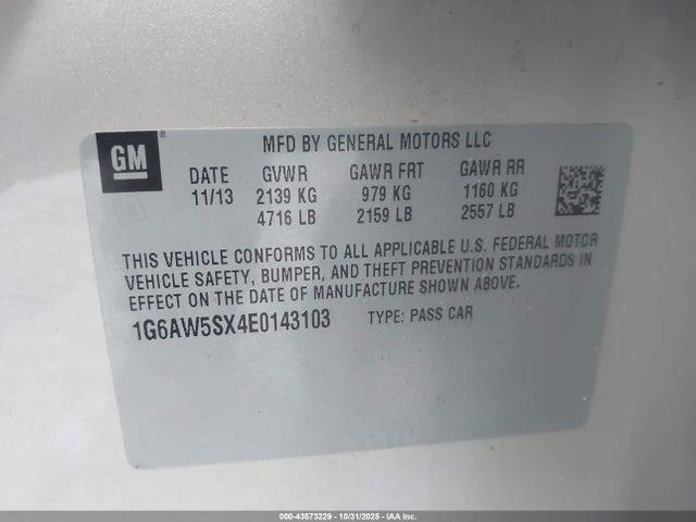 2014 CADILLAC CTS 1G6AW5SX4E0143103 Photo 8