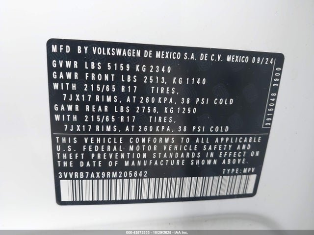 2024 VOLKSWAGEN TIGUAN 3VVRB7AX9RM205642 Photo 8
