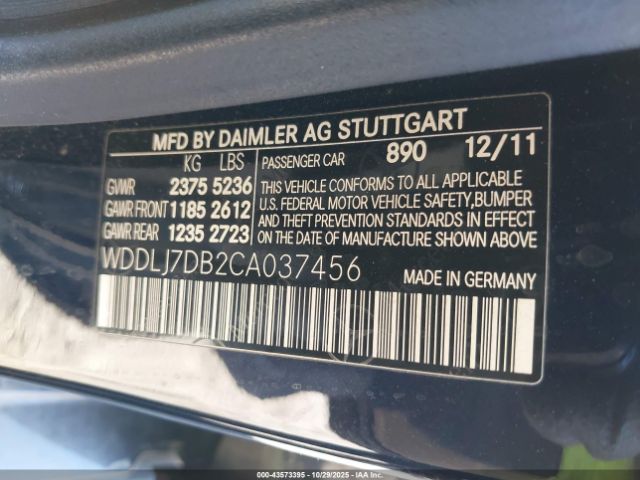 2012 MERCEDES-BENZ CLS 550 WDDLJ7DB2CA037456 Photo 8