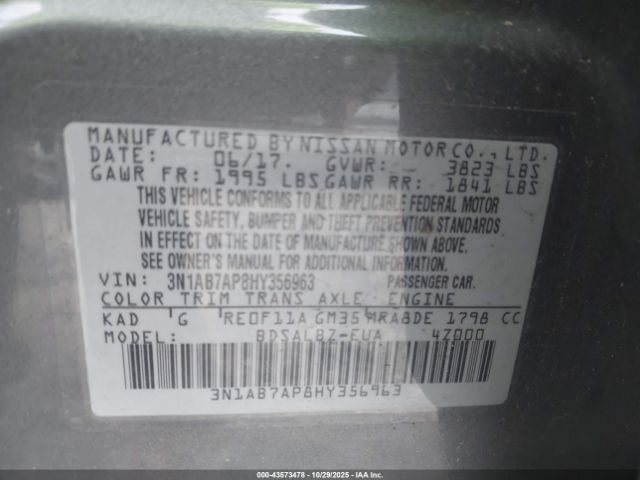 2017 NISSAN SENTRA 3N1AB7AP8HY356963 Photo 8