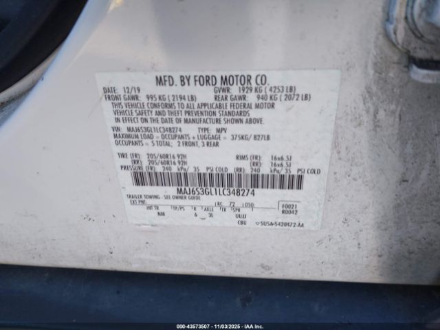 2020 FORD ECOSPORT MAJ6S3GL1LC348274 Photo 8