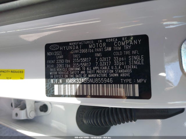 2022 HYUNDAI KONA KM8K32AB5NU855946 Photo 8