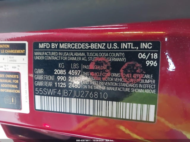55SWF4JB7JU276810 Mercedes-Benz C 300