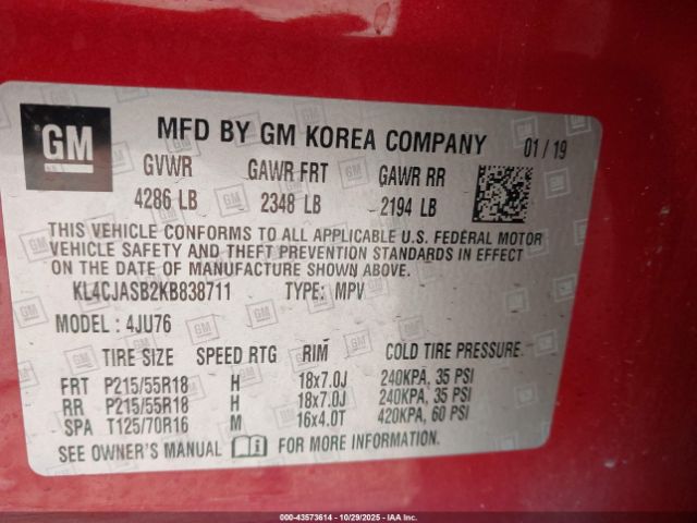 2019 BUICK ENCORE KL4CJASB2KB838711 Photo 8