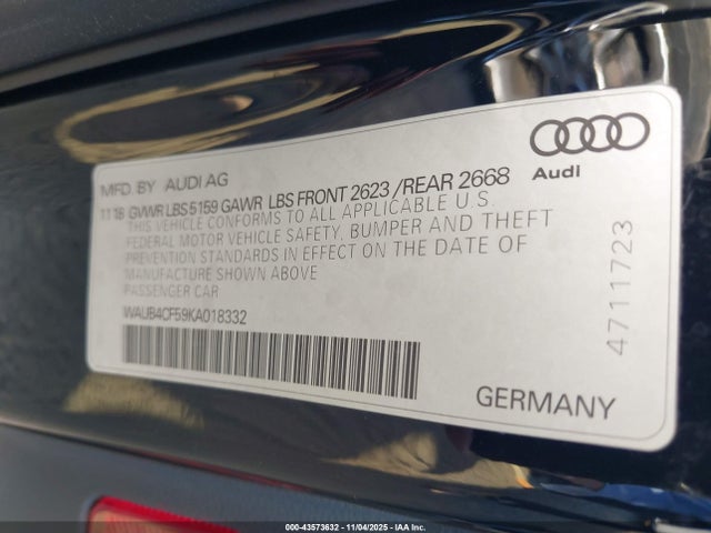 2019 AUDI S5 WAUB4CF59KA018332 Photo 8